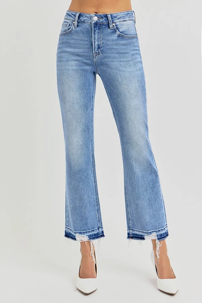 PLUS HIGH RISE SHADOW HEM STRAIGHT JEANS