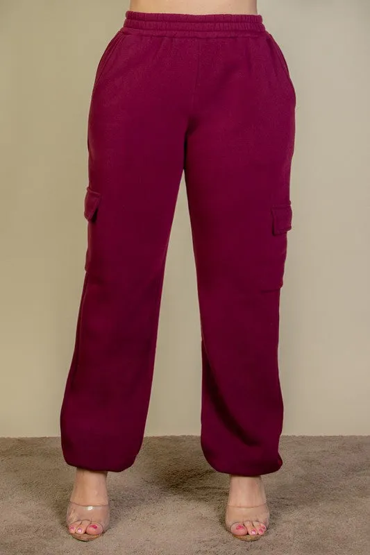 Plus  Side Pocket Drawstring Waist Sweatpants