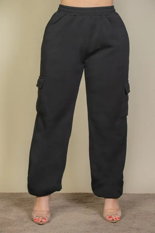 Plus  Side Pocket Drawstring Waist Sweatpants