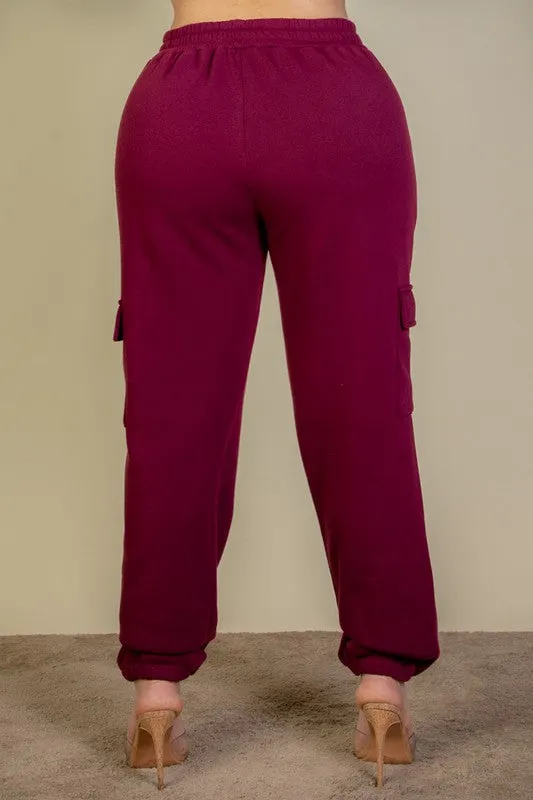 Plus  Side Pocket Drawstring Waist Sweatpants