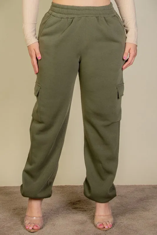 Plus  Side Pocket Drawstring Waist Sweatpants