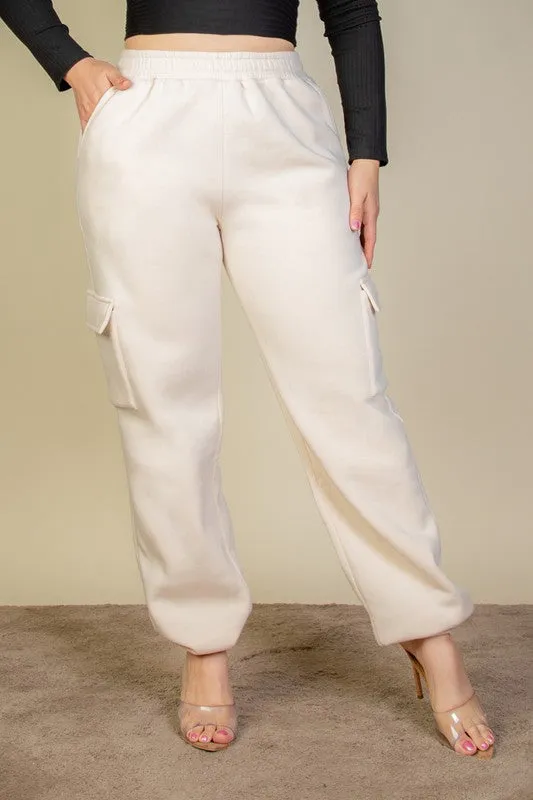 Plus  Side Pocket Drawstring Waist Sweatpants