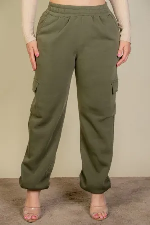 Plus  Side Pocket Drawstring Waist Sweatpants