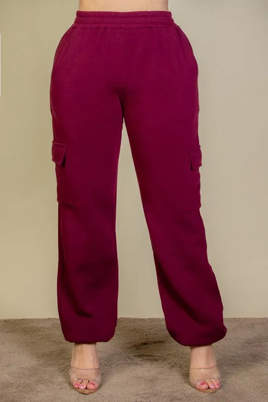 Plus  Side Pocket Drawstring Waist Sweatpants