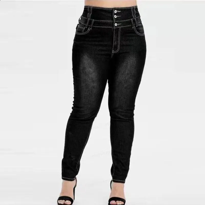 Plus Size Button Up Skinny  Jeans