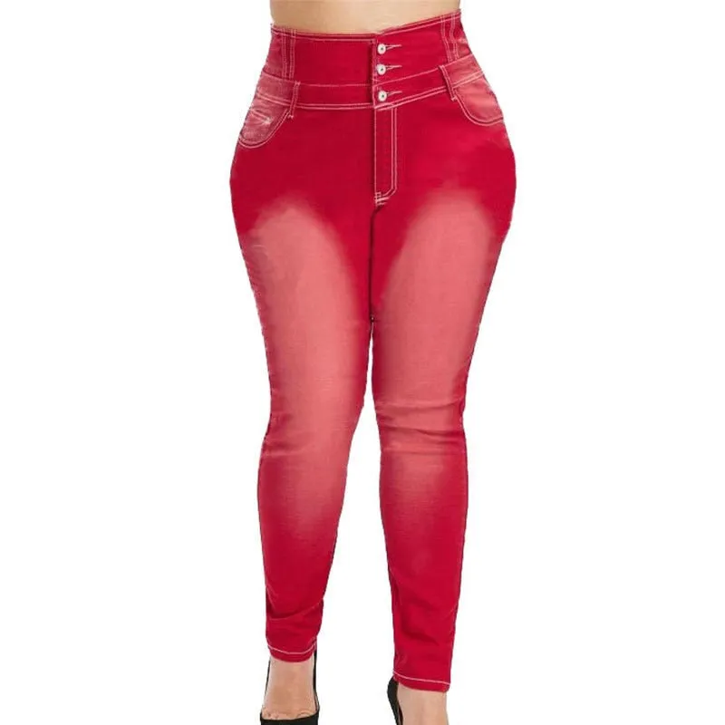 Plus Size Button Up Skinny  Jeans