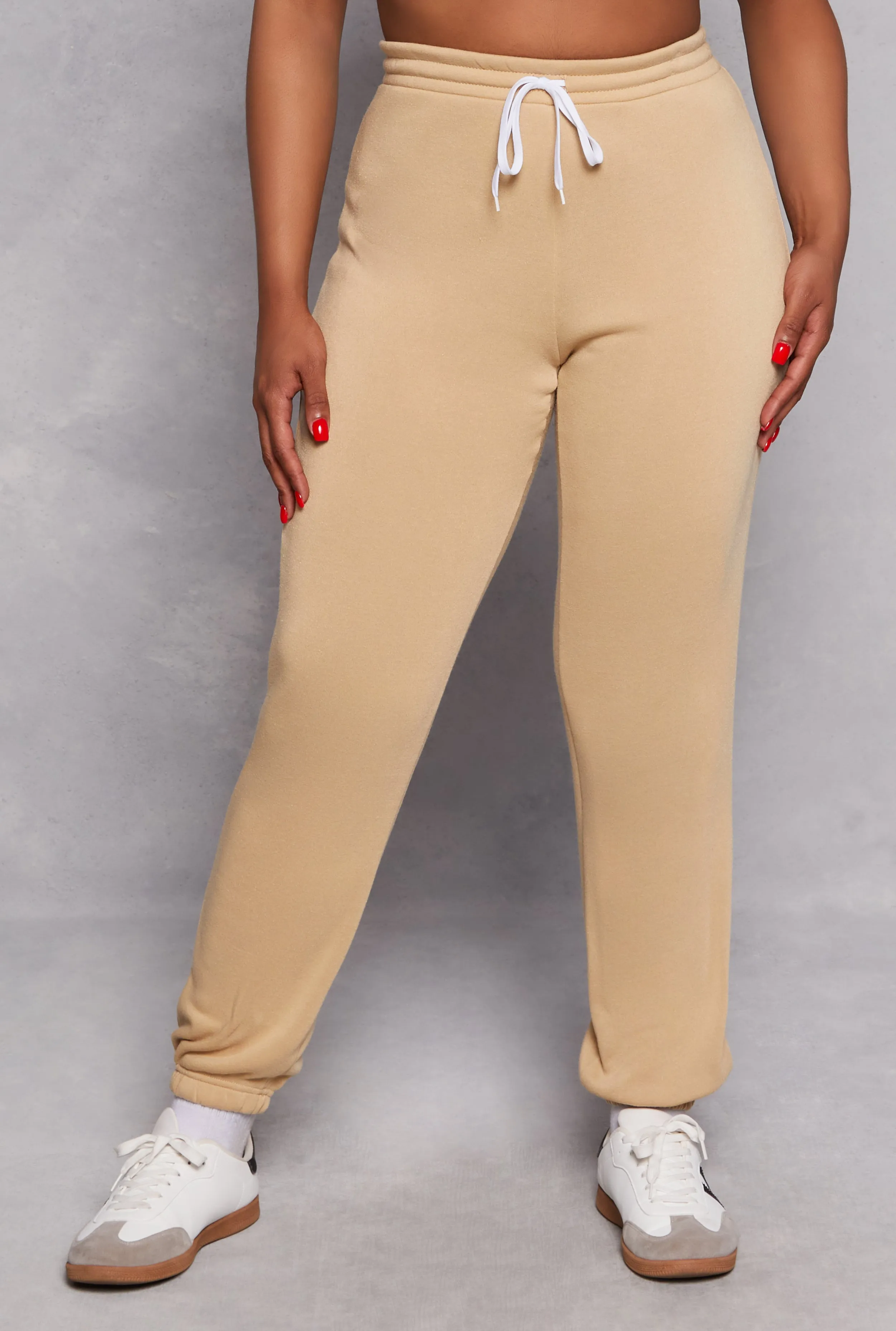 Plus Size Fleece Lined Drawstring Sweatpants
