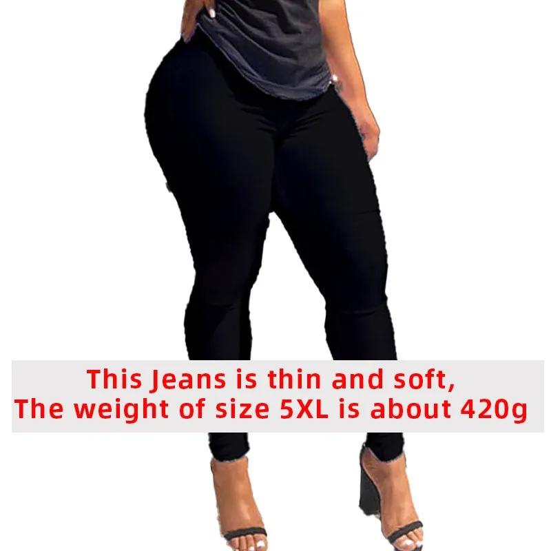 Plus Size High Waist Distressed Skinny Jeans