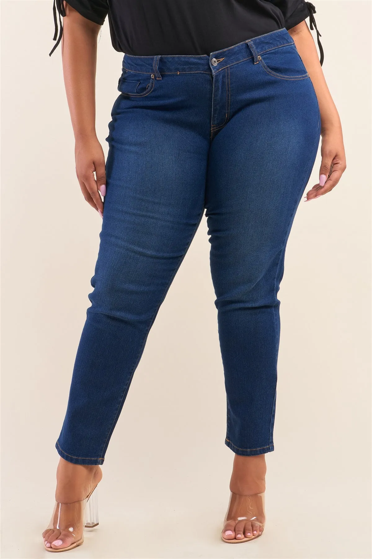 Plus Size Low-mid Rise Straight Cut Denim Pants