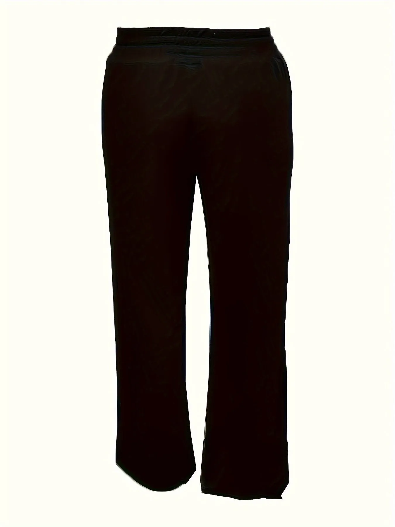 Plus Size Solid Pintuck Wide Leg Pants, Casual Drawstring Elastic Waist Pants, Women's Plus Size Clothing