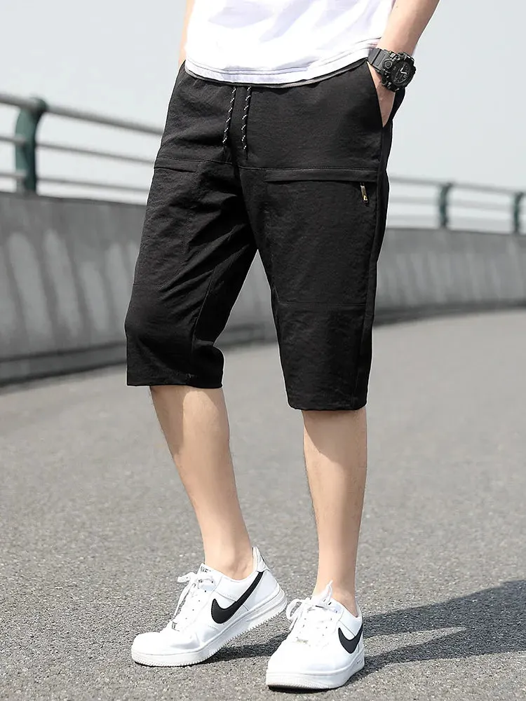 Plus Size Summer Calf-Length Men's Shorts