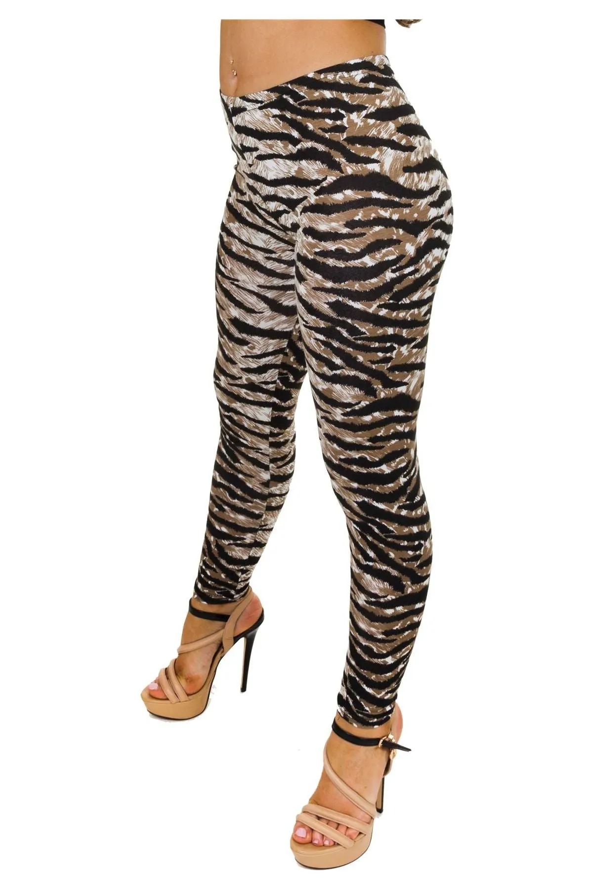 Plus Size Tiger Print Leggings