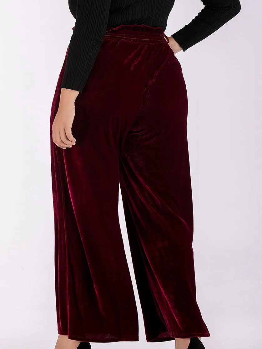 Plus Size Wide-leg Causal Pants