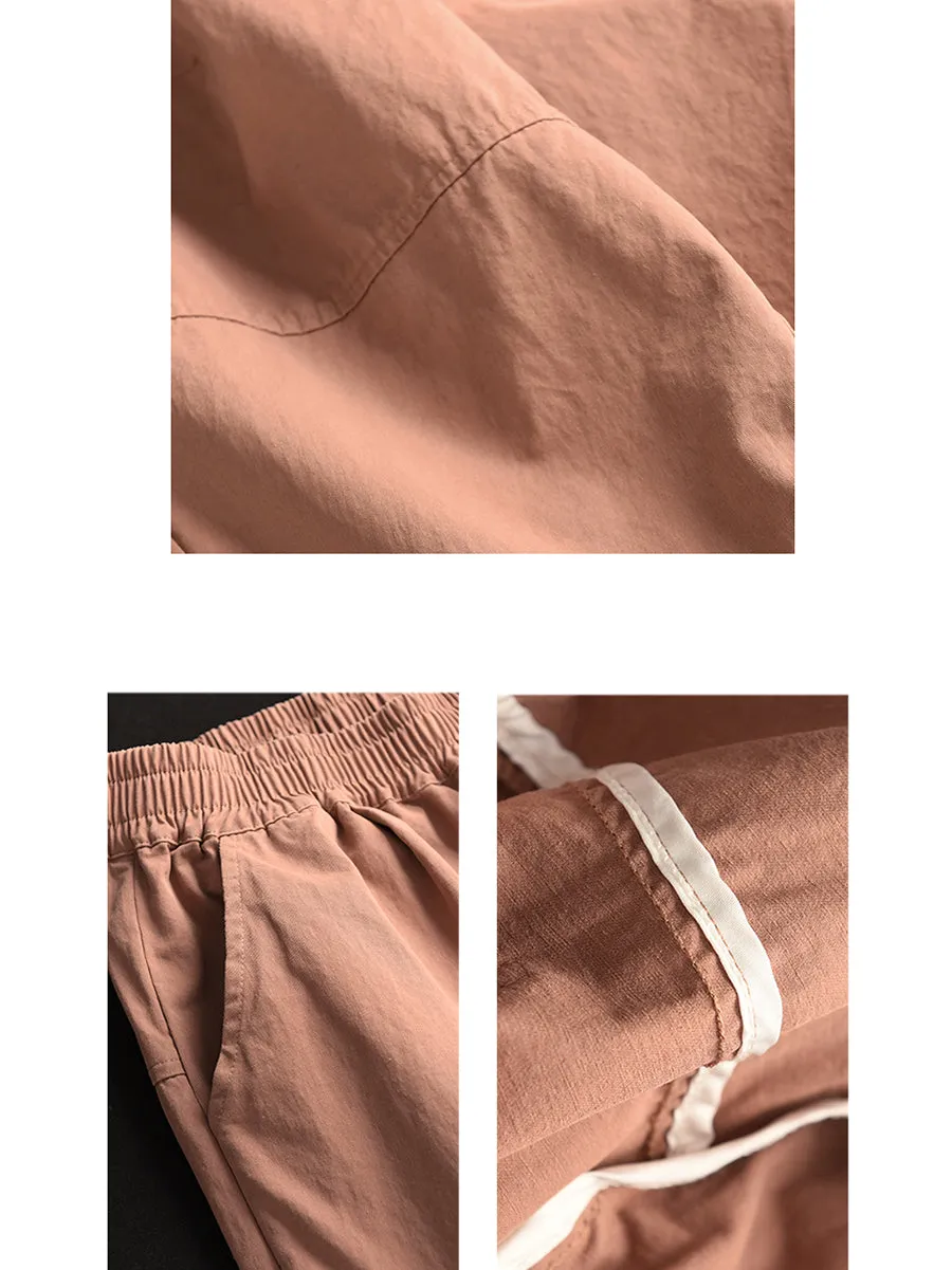 Plus Size Women Spring Casual Pure Color 100%Cotton Harem Pants