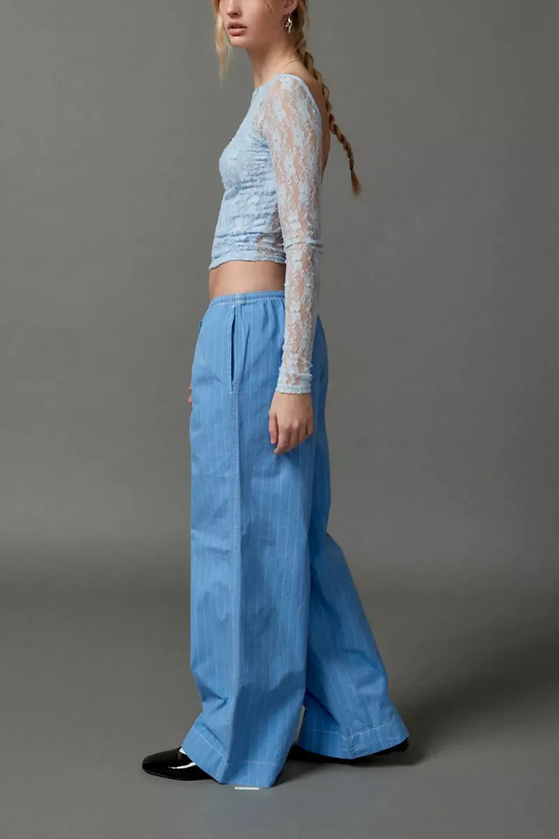 PN0140 Stripe Wide Leg Pants