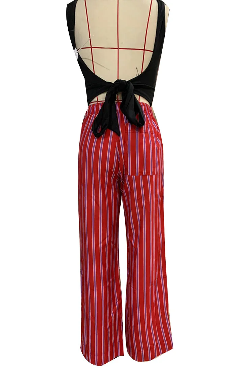 PN0140 Stripe Wide Leg Pants