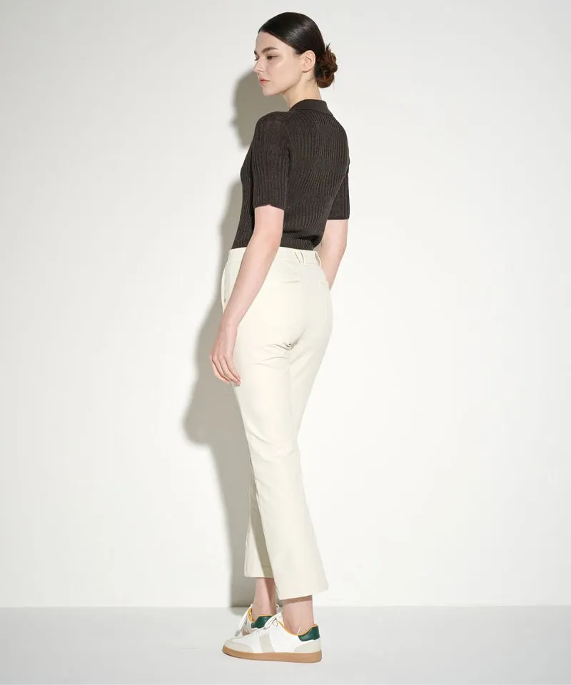 POSHERD High Stretch Bootcut Pants - Ivory