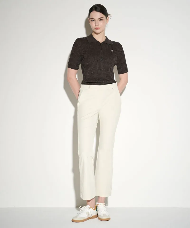 POSHERD High Stretch Bootcut Pants - Ivory