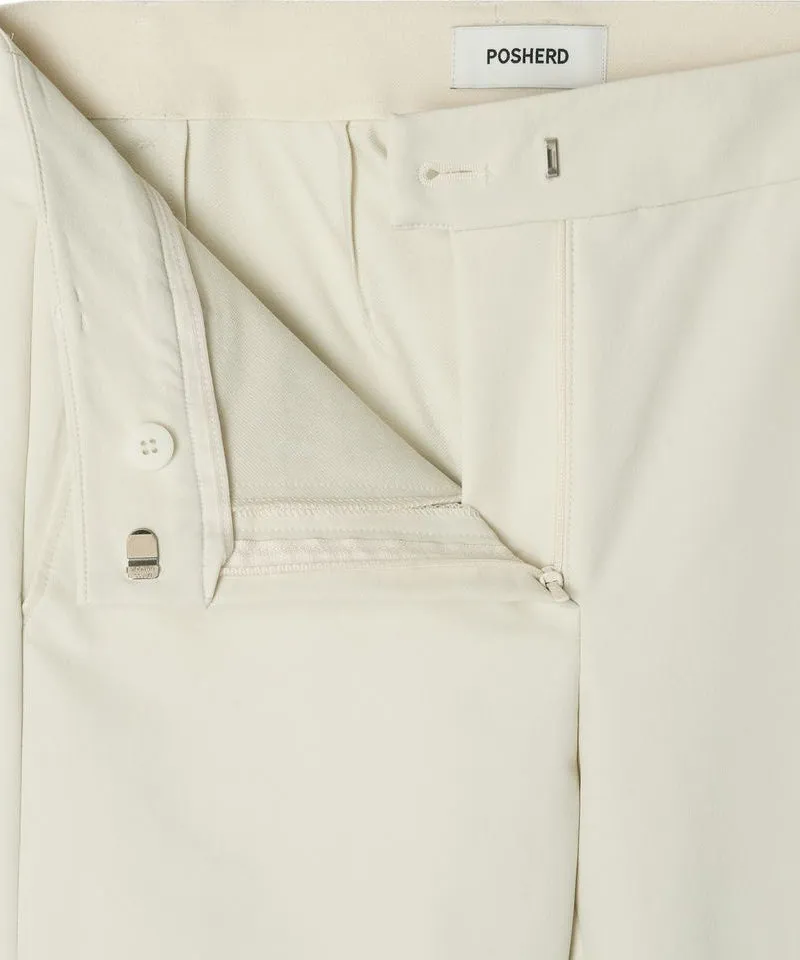 POSHERD High Stretch Bootcut Pants - Ivory