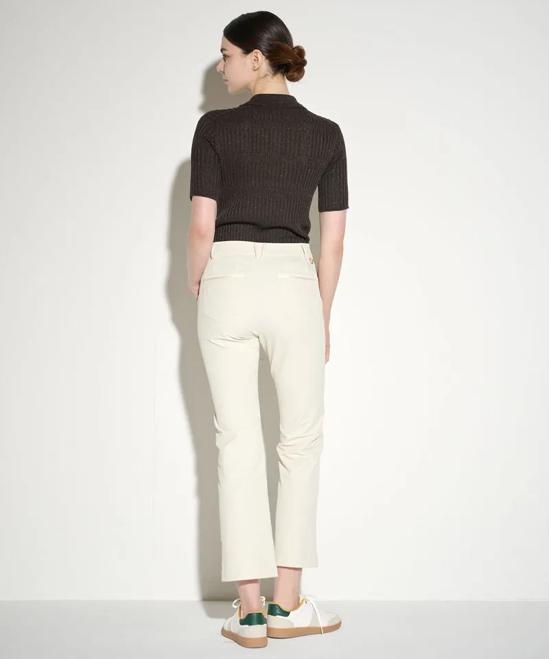 POSHERD High Stretch Bootcut Pants - Ivory