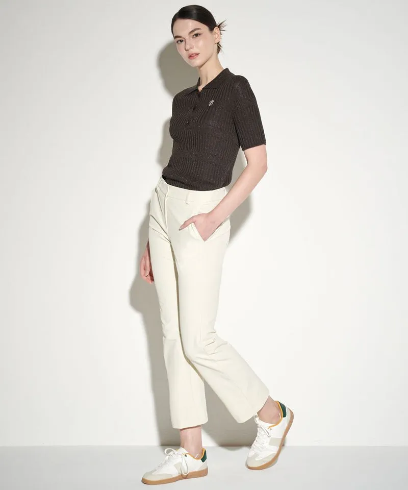 POSHERD High Stretch Bootcut Pants - Ivory