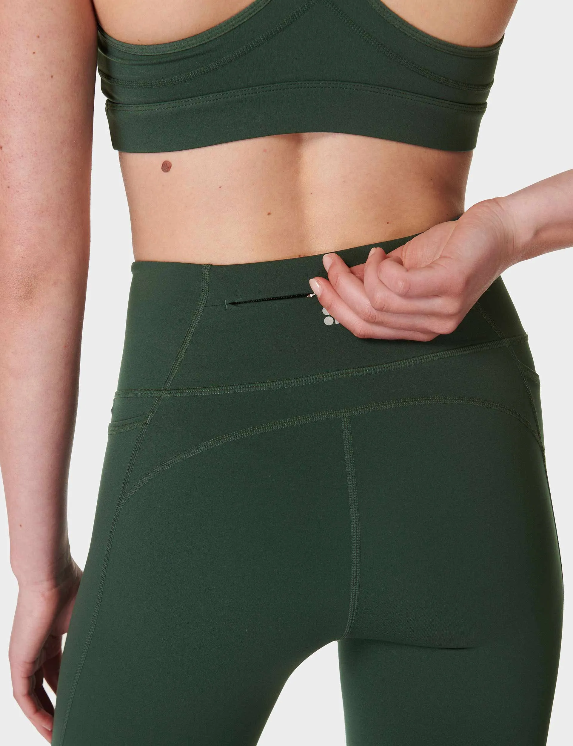Power Bootcut Wrap Waist Gym Trousers - Trek Green