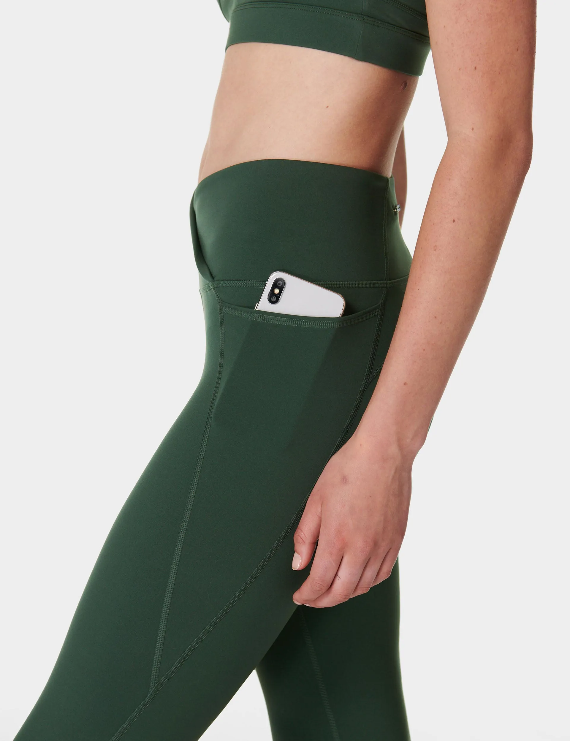 Power Bootcut Wrap Waist Gym Trousers - Trek Green