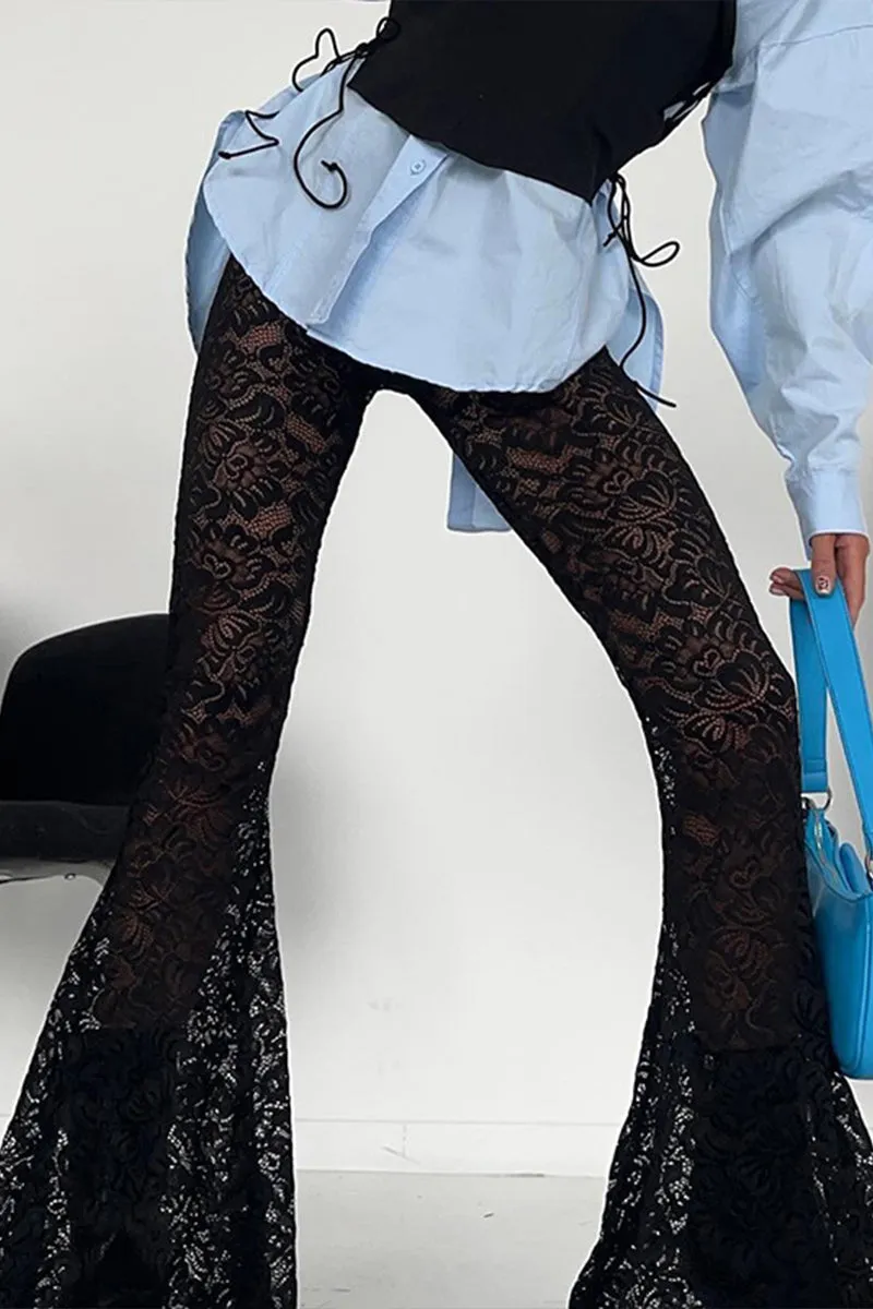 PQ3287 Lace Bootcut Long Pants