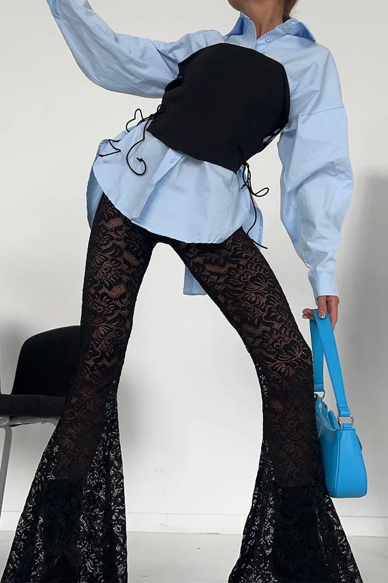 PQ3287 Lace Bootcut Long Pants