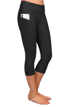 PRE ORDER SOLID BLACK CAPRI WITH POCKETS LEGGINGS - YOGA - EXCLUSIVE! BATCH 1 (WHOLESALE) 04102024