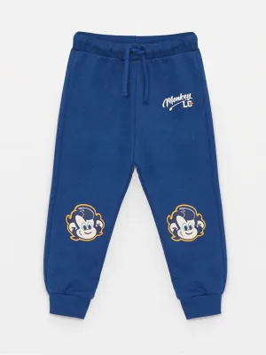 Printed Baby Boy Tracksuit Bottom With Elastic Waist