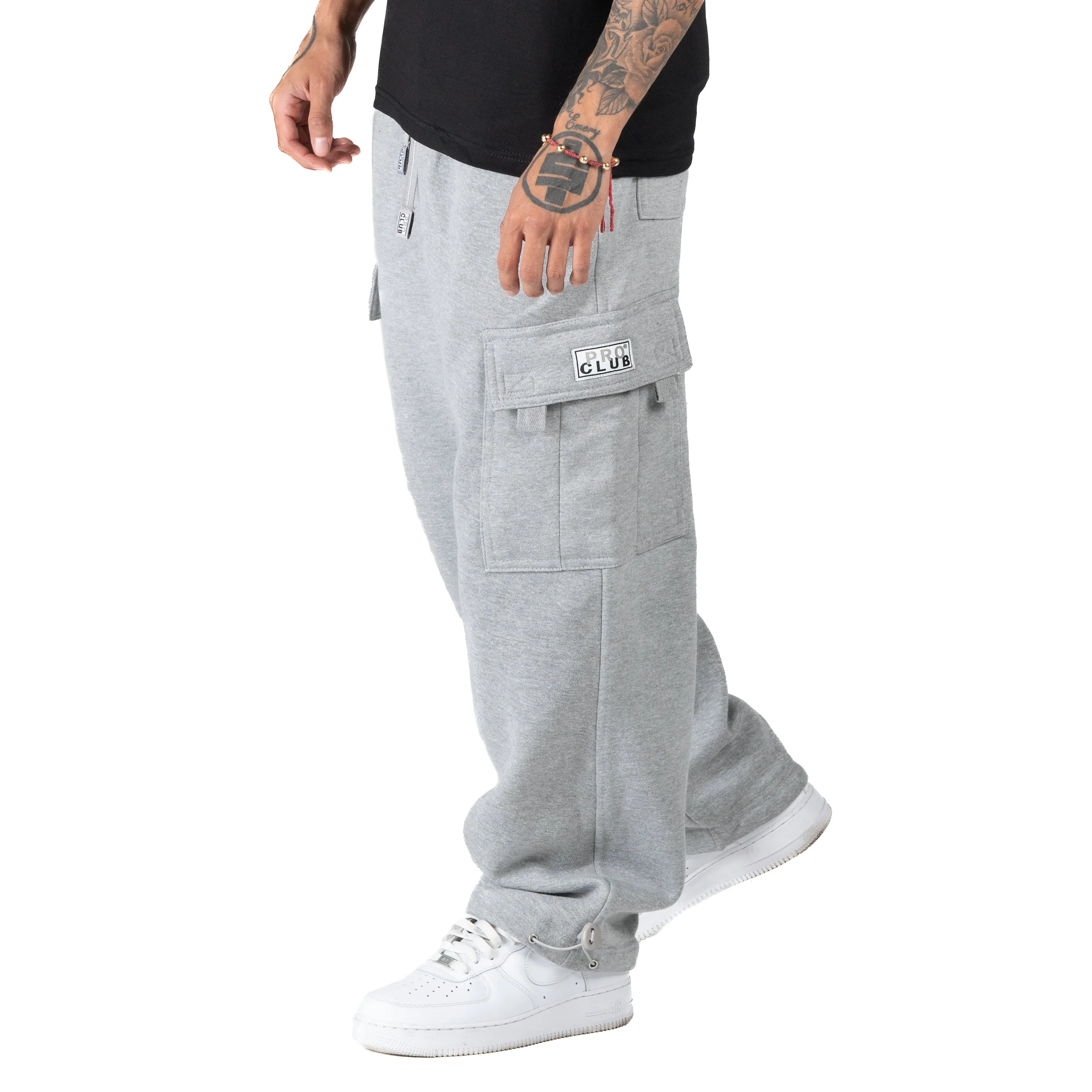 Pro Club Heavyweight Fleece Cargo Pants Heather Grey