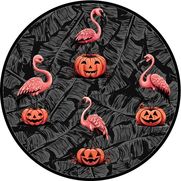 Pumpkin Patch Flamingo High-waist Yoga Capri Leggings