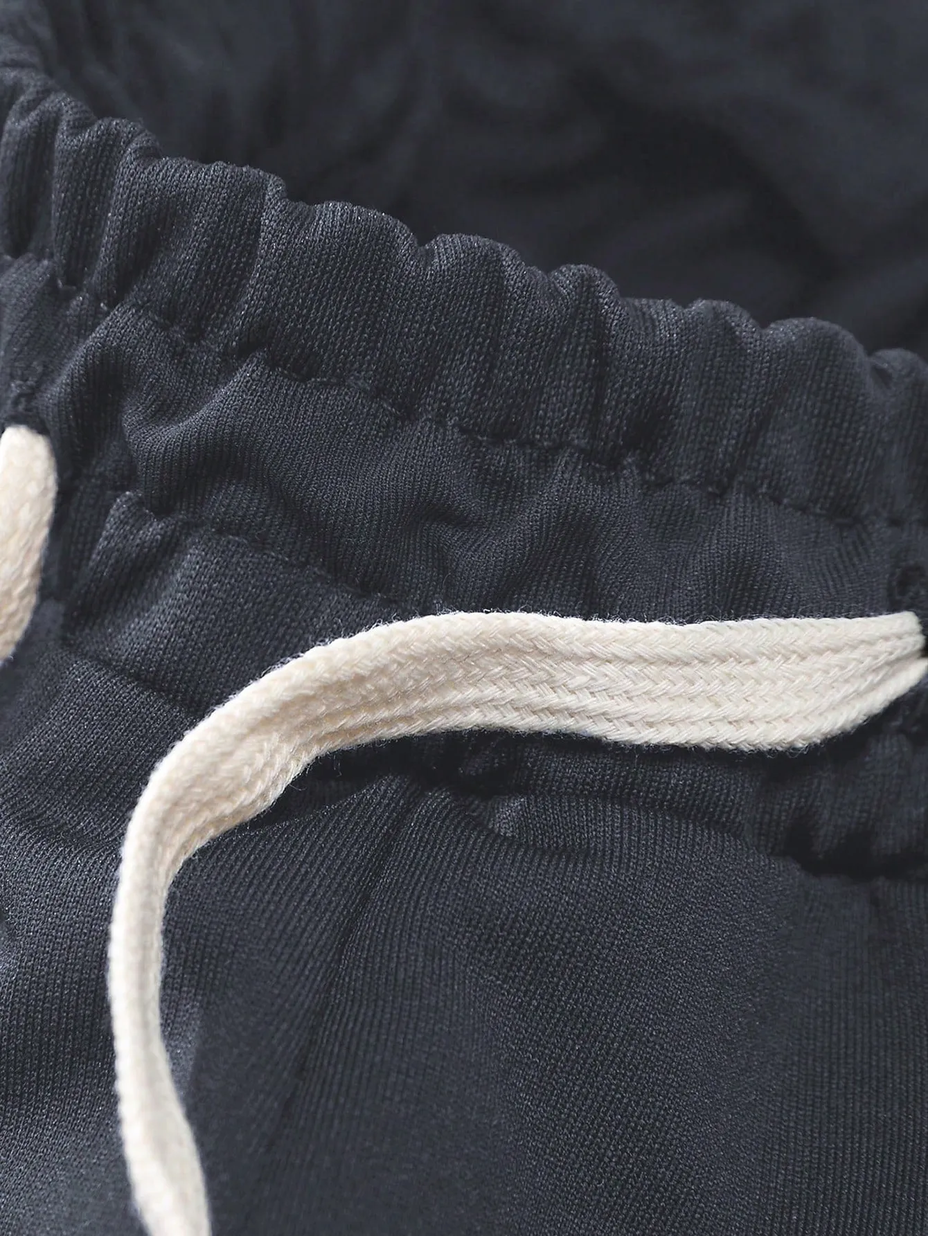 QA Fashionable Men Utility Pants, Casual And Sporty, With Simple Style, Letter Print, Drawstring Elastic Waist, Multiple Pockets, Comfortable, Versatile, Tapered Leg And Sweatpants