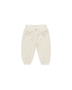 Quincy Mae Velour Relaxed Sweatpant || Polka Dot