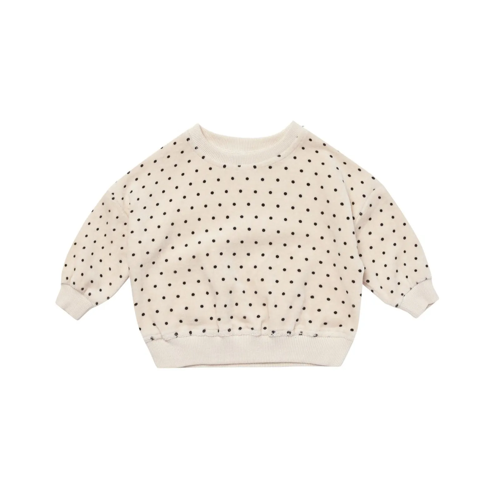 Quincy Mae Velour Relaxed Sweatshirt - Polka Dot