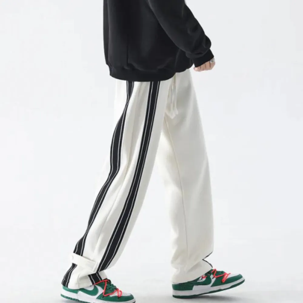 "Black and White Striped" Sweatpants