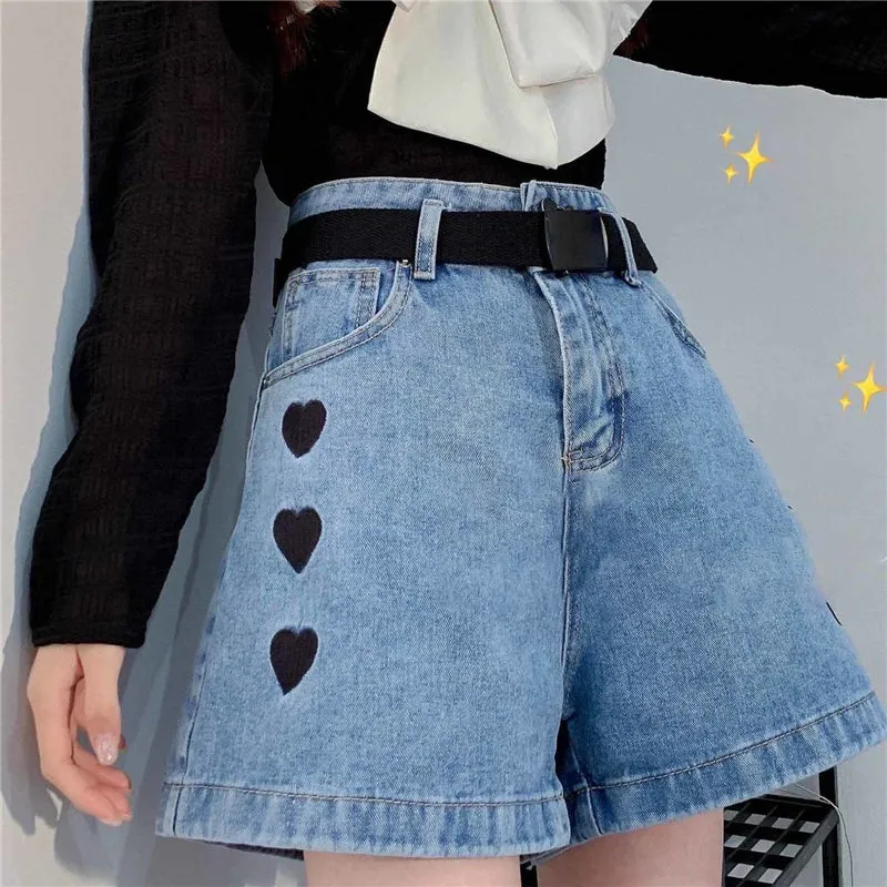 "BLACK LOVE BLUE DENIM" SHORTS N051901