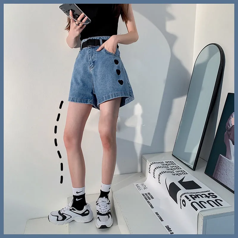 "BLACK LOVE BLUE DENIM" SHORTS N051901