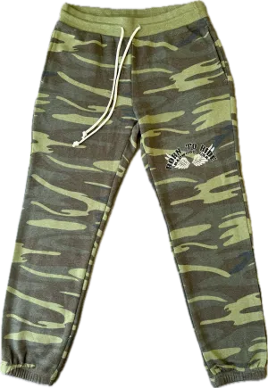 "BORN TO RIDE" Women's Sweatpants in CAMO