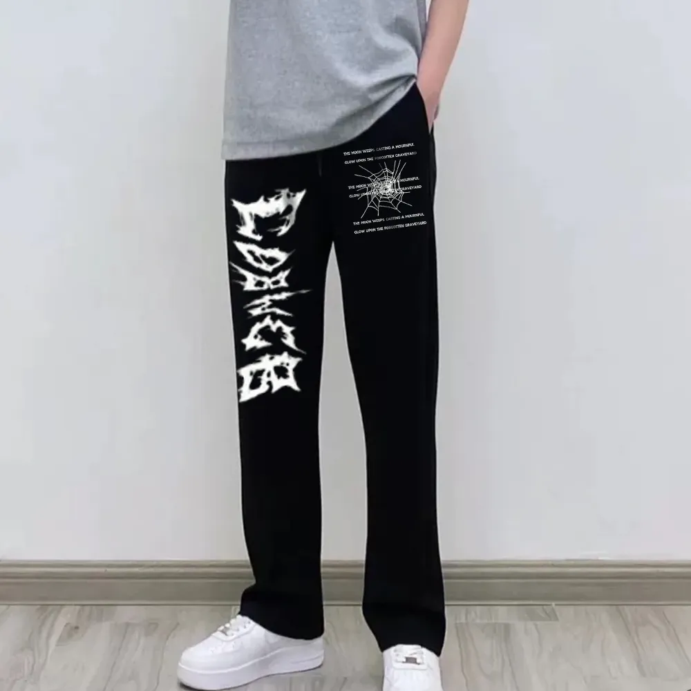 "Dark style cool spider wrapped letters" Sweatpants