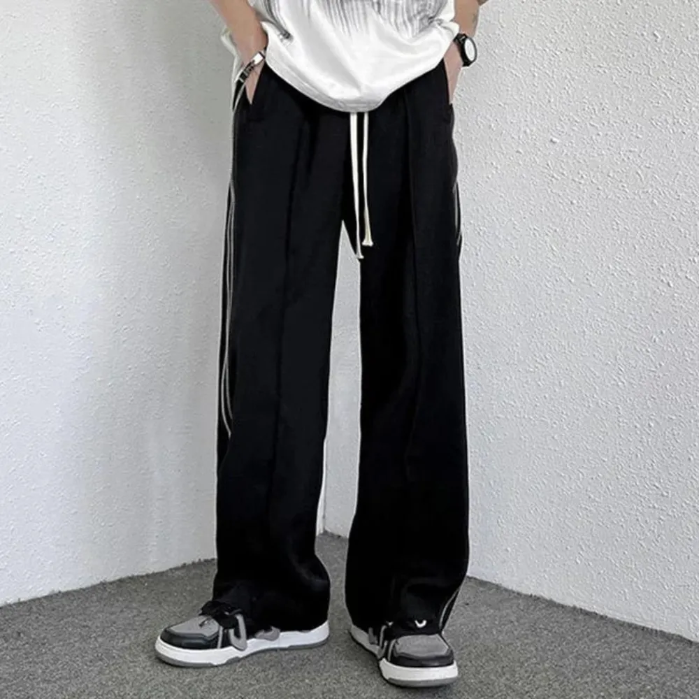 "High street Straight Zipper" Sweatpants
