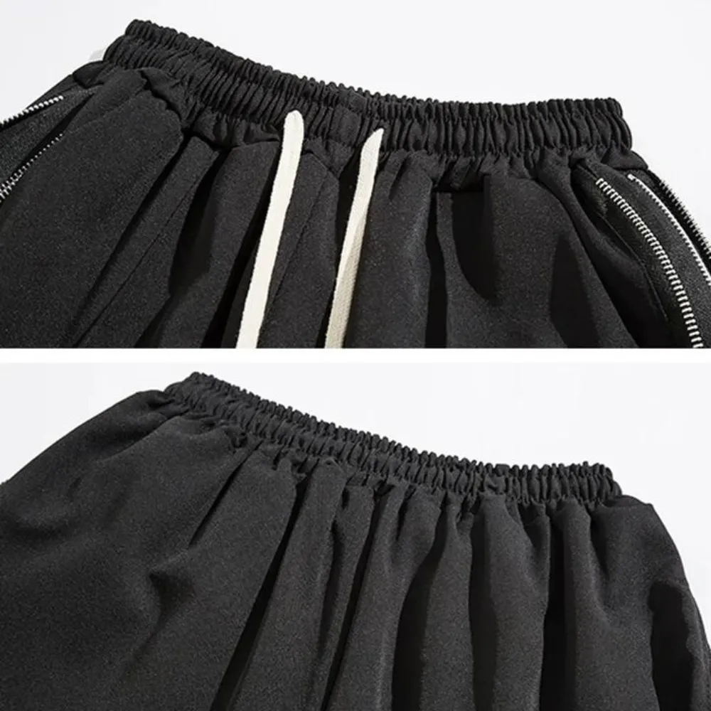 "High street Straight Zipper" Sweatpants