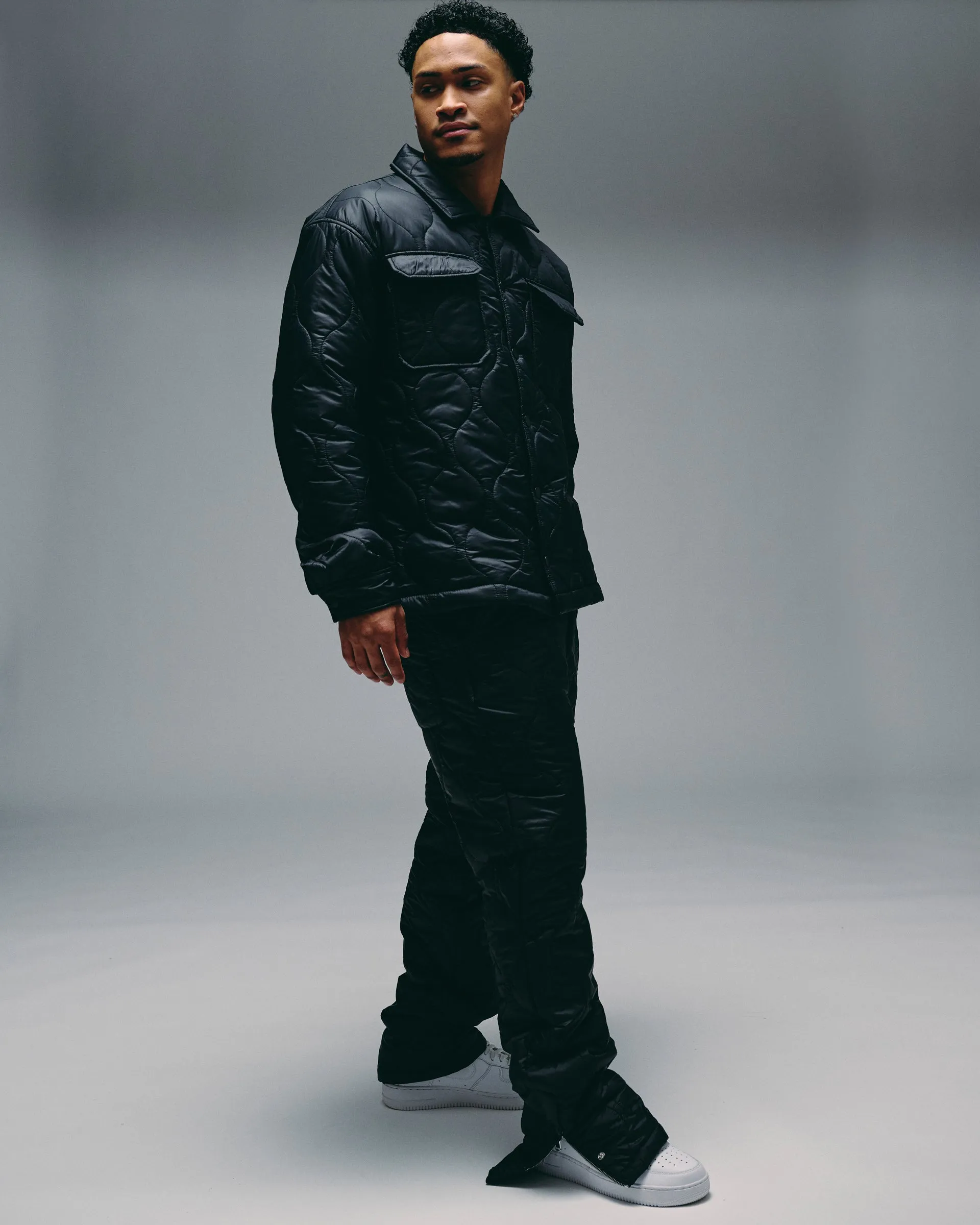 "Hives" Black Quilted Pants