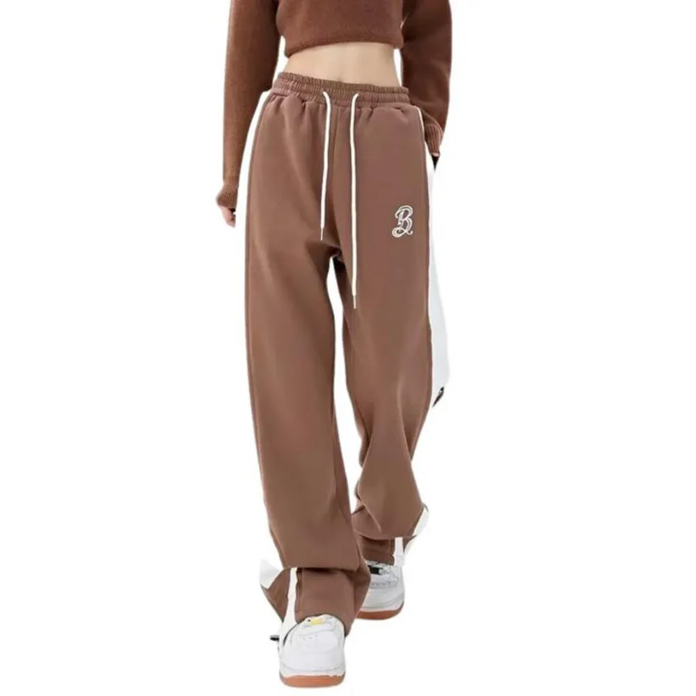 "Urban Letter Embroidery Zipper" Sweatpants