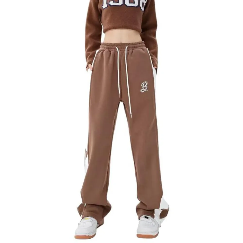 "Urban Letter Embroidery Zipper" Sweatpants