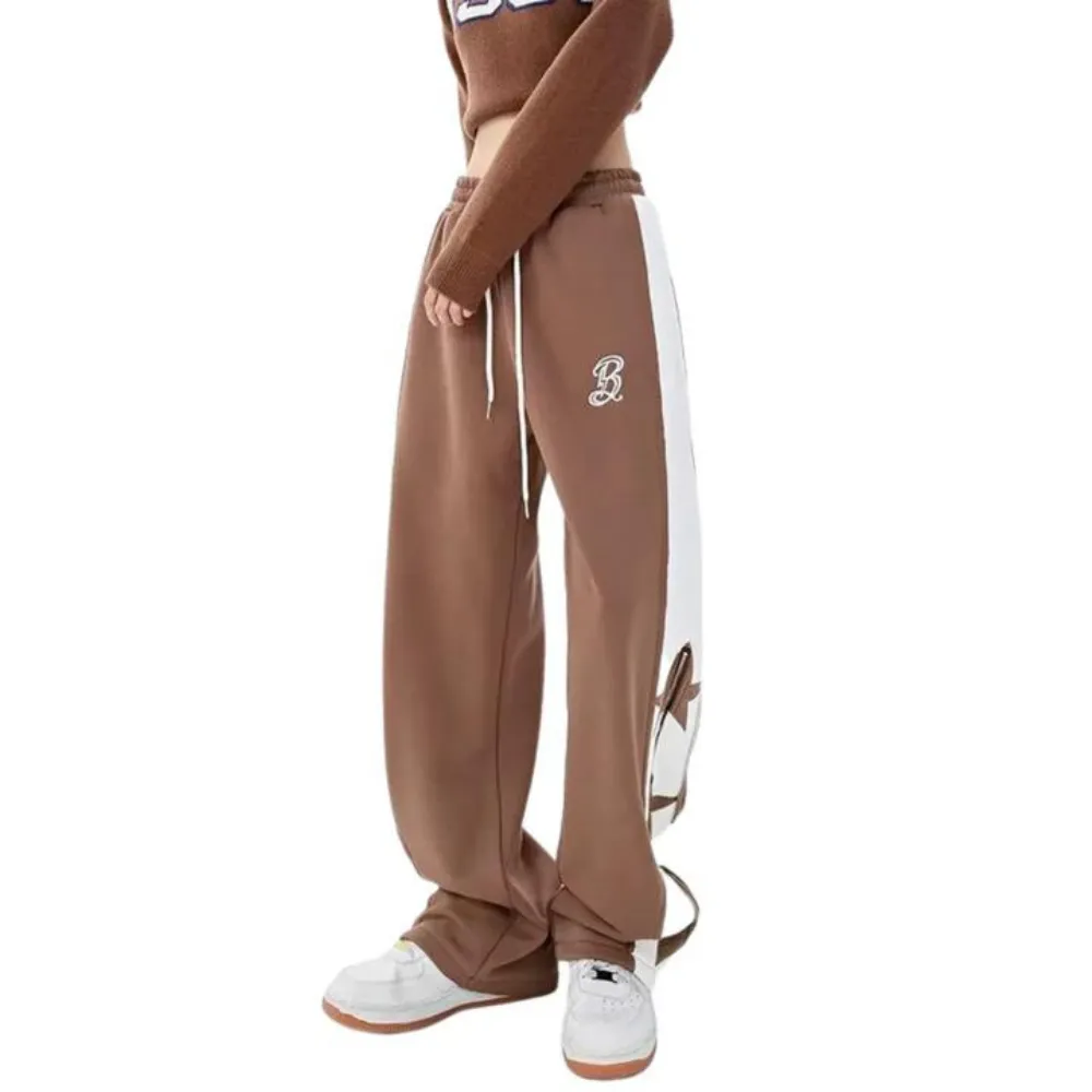 "Urban Letter Embroidery Zipper" Sweatpants