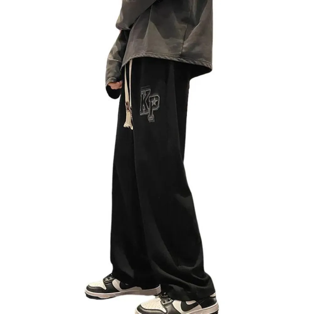 "Vintage Letter Embroidery" Sweatpants