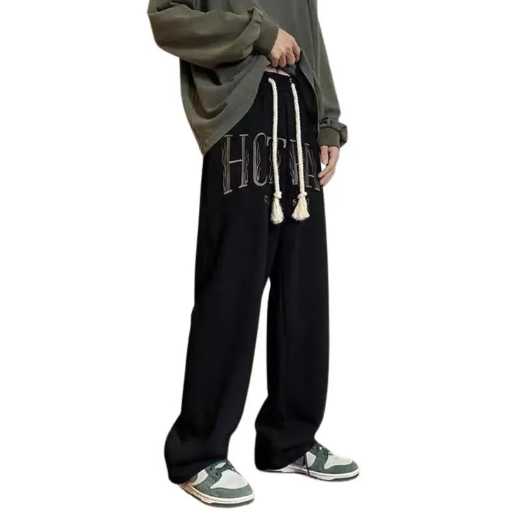 "Vintage Letter Embroidery" Sweatpants