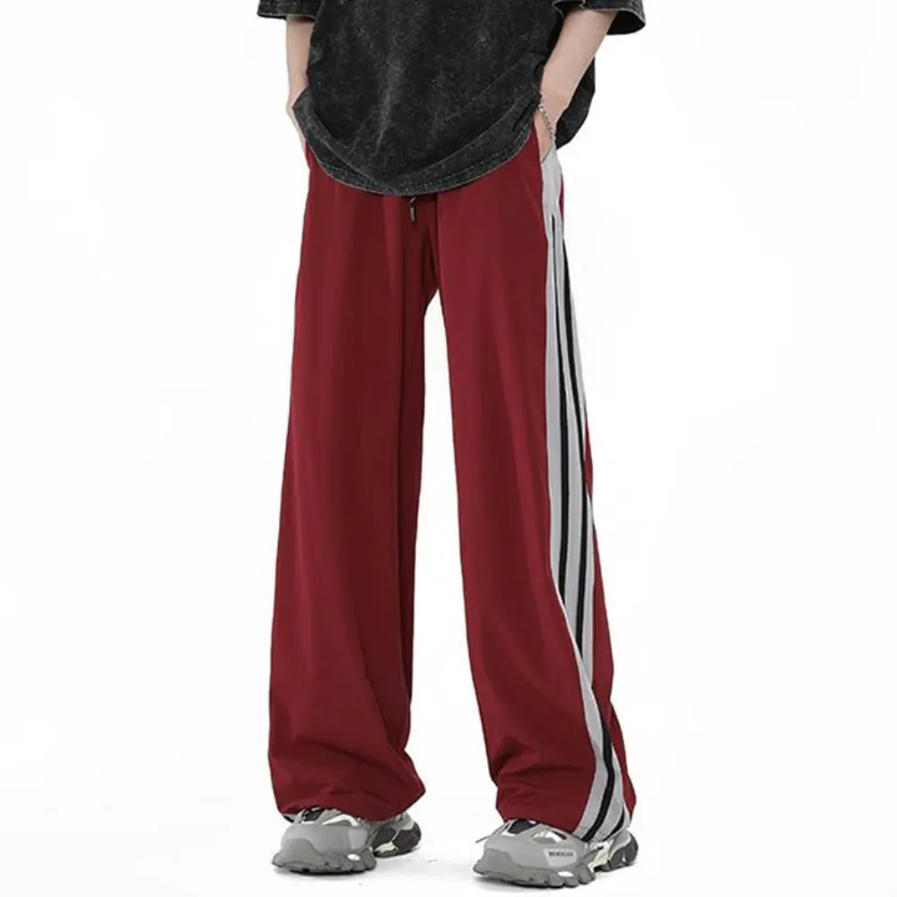 "Vintage Striped Wide Leg Drape" Sweatpants
